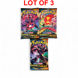 3 COUNT LOT Pokemon TCG Sword and Shield - Darkness Ablaze Booster Packs 2020 - Image 3