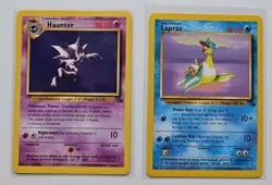 Pokemon TCG Vintage WOTC Fossil Rare Haunter Lapras Card Lot - Image 1