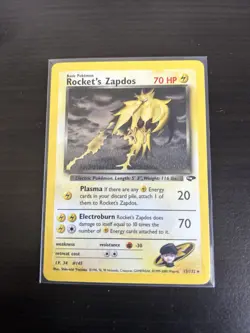 Rocket's Zapdos 15/132 Gym Challenge Holo Pokemon Card WOTC - Image 3