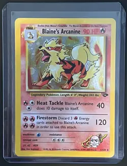 Blaine's Arcanine Holo Rare Gym Challenge 2000 Pokemon Card TCG 1/132 - Image 11