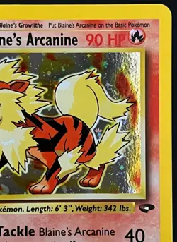 Blaine's Arcanine Holo Rare Gym Challenge 2000 Pokemon Card TCG 1/132 - Image 5