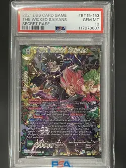 Dragon Ball Super Card Game The Wicked Saiyans BT15-153 SCR Secret Rare PSA 10!! - Image 1