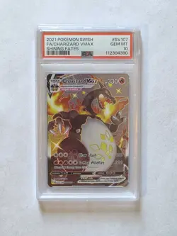 PSA 10 GEM MINT Charizard VMax Shining Fates SV107/SV122  Pokemon Card - Image 1