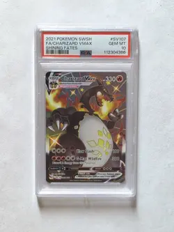 PSA 10 GEM MINT Charizard VMax Shining Fates SV107/SV122  Pokemon Card - Image 1