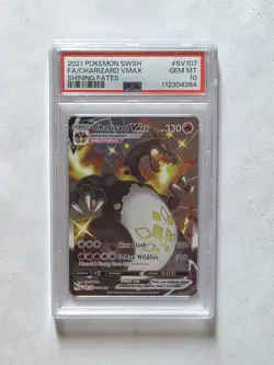PSA 10 GEM MINT Charizard VMax Shining Fates SV107/SV122  Pokemon Card - Image 1