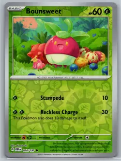 NM Bounsweet 016/197 Reverse Holo Obsidian Flames Pokemon 2024 - Image 1