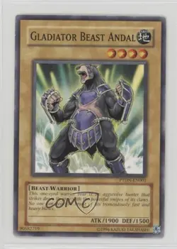 Gladiator Beast Andal Unlimited YuGiOh Phantom Darkness #PTDN-EN001 2008 0kb5 - Image 1