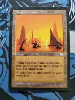 Scorched Ruins Weatherlight Magic the Gathering MTG Rare Land WOTC Vintage MP - Image 3