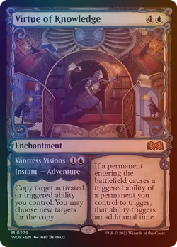 Virtue of Knowledge // Vantress Visions - WOE #279 | FOIL | NM | MTG | SHOWCASE - Image 1