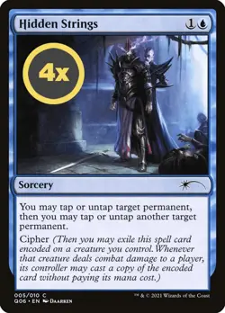 MTG Playset (4x) Hidden Strings ** Pioneer Challenger Decks 2021 ** English (NM) - Image 1