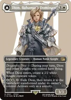 Dion, Bahamut's Dominant (Borderless) (Surge Foil) Final Fantasy Foil - Image 3