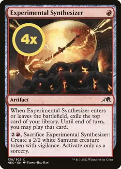 MTG Playset (4x) Experimental Synthesizer ** Neon Dynasty ** English (NM) - Image 1