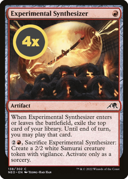 MTG Playset (4x) Experimental Synthesizer ** Neon Dynasty ** English (NM) - Image 3