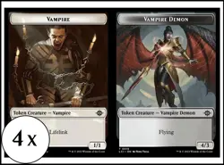MTG - 4 x Vampire 0004 / Vampire Demon Token - Playset - Lost Caverns of Ixalan - Image 1