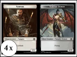 MTG - 4 x Vampire 0004 / Vampire Demon Token - Playset - Lost Caverns of Ixalan - Image 3