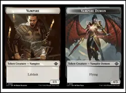MTG - 4 x Vampire 0004 / Vampire Demon Token - Playset - Lost Caverns of Ixalan - Image 4