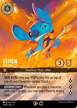 Stitch - Rock Star (Store Championship) 30 Disney Lorcana Promo Cards Holo - Image 1