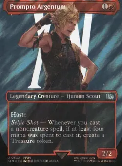 MTG FINAL FANTASY PROMPTO ARGENTUM BORDERLESS SURGE  UNCOMMON FOIL - Image 1