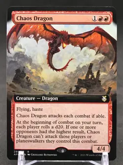 Chaos Dragon Extended Art Commander: Forgotten Realms MTG - NM - Image 1