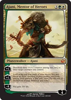 1x Ajani, Mentor of Heroes Moderate Play, English Journey Into Nyx MTG Magic - Image 2
