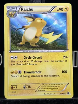 Pokemon TCG -  2016 Raichu 27/83 - Generations - Holo - LP - Image 3