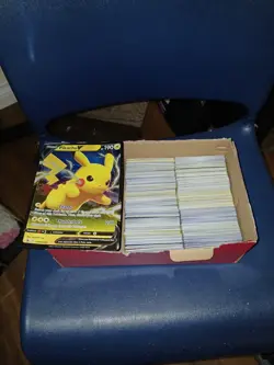 Box Of Random Pokémon Cards (Half A Shoe Box, Holos And Commons) + Pikachu Promo - Image 1