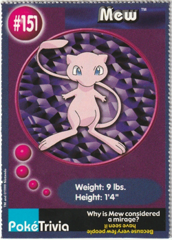 1999 Pokemon Burger King PokeTrivia Movie Card '#151 Mew', Original 151, NM - Image 3