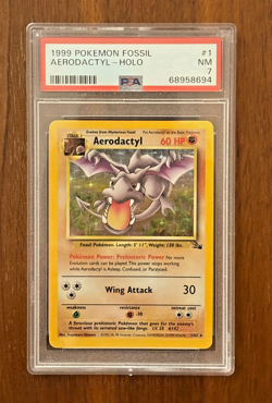 1999 Pokemon Fossil - AERODACTYL HOLO - PSA 7 NM - U.S SELLER - Image 3