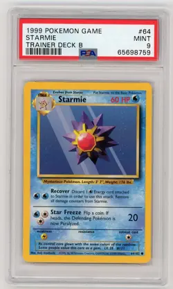 Pokemon Card Starmie 64/102 Misty's Trainer Deck B Demo PSA 9 MINT - Image 1