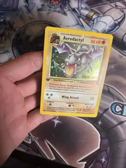 (HPL) Pokemon Card – Aerodactyl 1/62 Holo 1st Ed Prerelease STAMPED – Fossil LP - Image 10