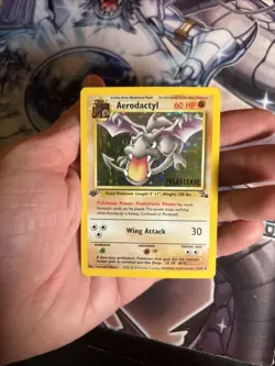 (HPL) Pokemon Card – Aerodactyl 1/62 Holo 1st Ed Prerelease STAMPED – Fossil LP - Image 19