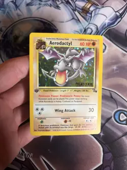 (HPL) Pokemon Card – Aerodactyl 1/62 Holo 1st Ed Prerelease STAMPED – Fossil LP - Image 23