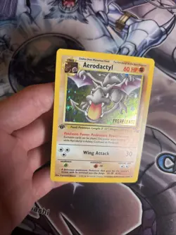 (HPL) Pokemon Card – Aerodactyl 1/62 Holo 1st Ed Prerelease STAMPED – Fossil LP - Image 4
