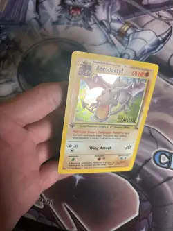 (HPL) Pokemon Card – Aerodactyl 1/62 Holo 1st Ed Prerelease STAMPED – Fossil LP - Image 7