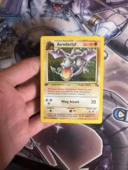 (HPL) Pokemon Card – Aerodactyl 1/62 Holo 1st Ed Prerelease STAMPED – Fossil LP - Image 8
