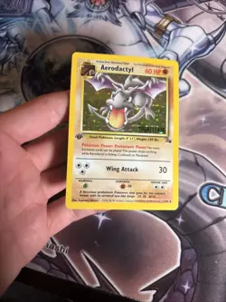 (HPL) Pokemon Card – Aerodactyl 1/62 Holo 1st Ed Prerelease STAMPED – Fossil LP - Image 9