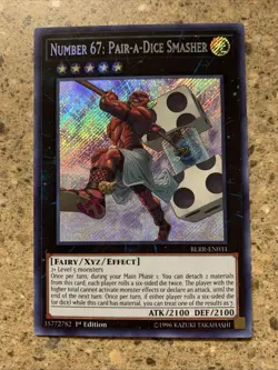 Yu-Gi-Oh Card Number 67: Pair-a-Dice Smasher BLRR-EN031 Secret Rare 1st Edition - Image 1