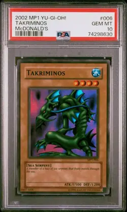 Yu-Gi-Oh! Takriminos McDonald's Super Rare Promo MP1-006 PSA 10 GEM MINT - Image 1