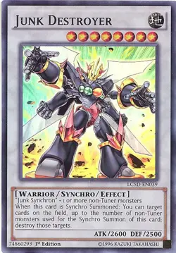 Yu-Gi-Oh Card - LC5D-EN039 - JUNK DESTROYER (super rare holo) - NM/Mint - Image 1