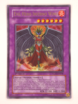 Yu-Gi-Oh / Evil HERO Inferno Wing / GLAS-EN038 / 1st Ed / Ultra Rare / LP - Image 3