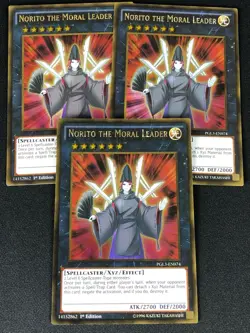 YUGIOH NORITO THE MORAL LEADER PGL3-EN074 1ST GOLD X3 (NM) - Image 1