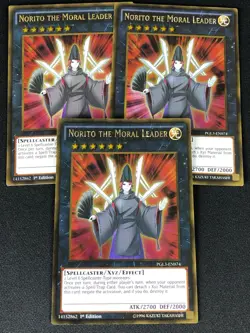 YUGIOH NORITO THE MORAL LEADER PGL3-EN074 1ST GOLD X3 (NM) - Image 2
