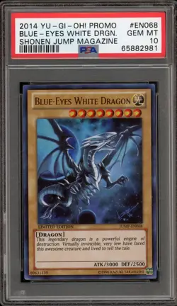 Yu-Gi-Oh! Blue-Eyes White Dragon Shonen Jump Magazine Promo JUMP-EN068 PSA 10 - Image 1