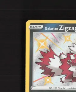 Galarian Zigzagoon SV078/SV122 Shining Fates Shiny Holo Rare Pokemon Card NM - Image 3