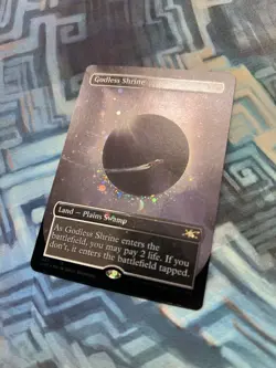 MTG Borderless Galaxy Foil Godless Shrine NM- Unplayed Unfinity - Image 1