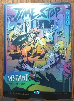 MTGðŸŒŠ Time Stop (Rainbow Foil) Secret Lairâœ¨ Drop NEAR MINT...ðŸ’•â¤ï¸ - Image 1