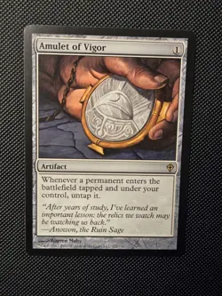MTG Amulet Of Vigor Worldwake Regular Rare Lightly Played - Image 1