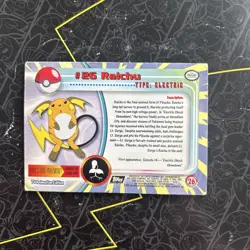 RAICHU #26 Topps TV Animation BLACK LOGO Pokemon Card - Image 4