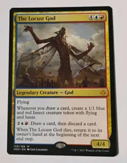 The Locust God MTG, Hour of Devastation, Mythic Rare Legendary Creatue, LP - Image 1