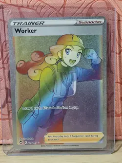 Pokemon Worker (Secret) SWSH12: Silver Tempest 209/195 Tcg Card  - Image 1